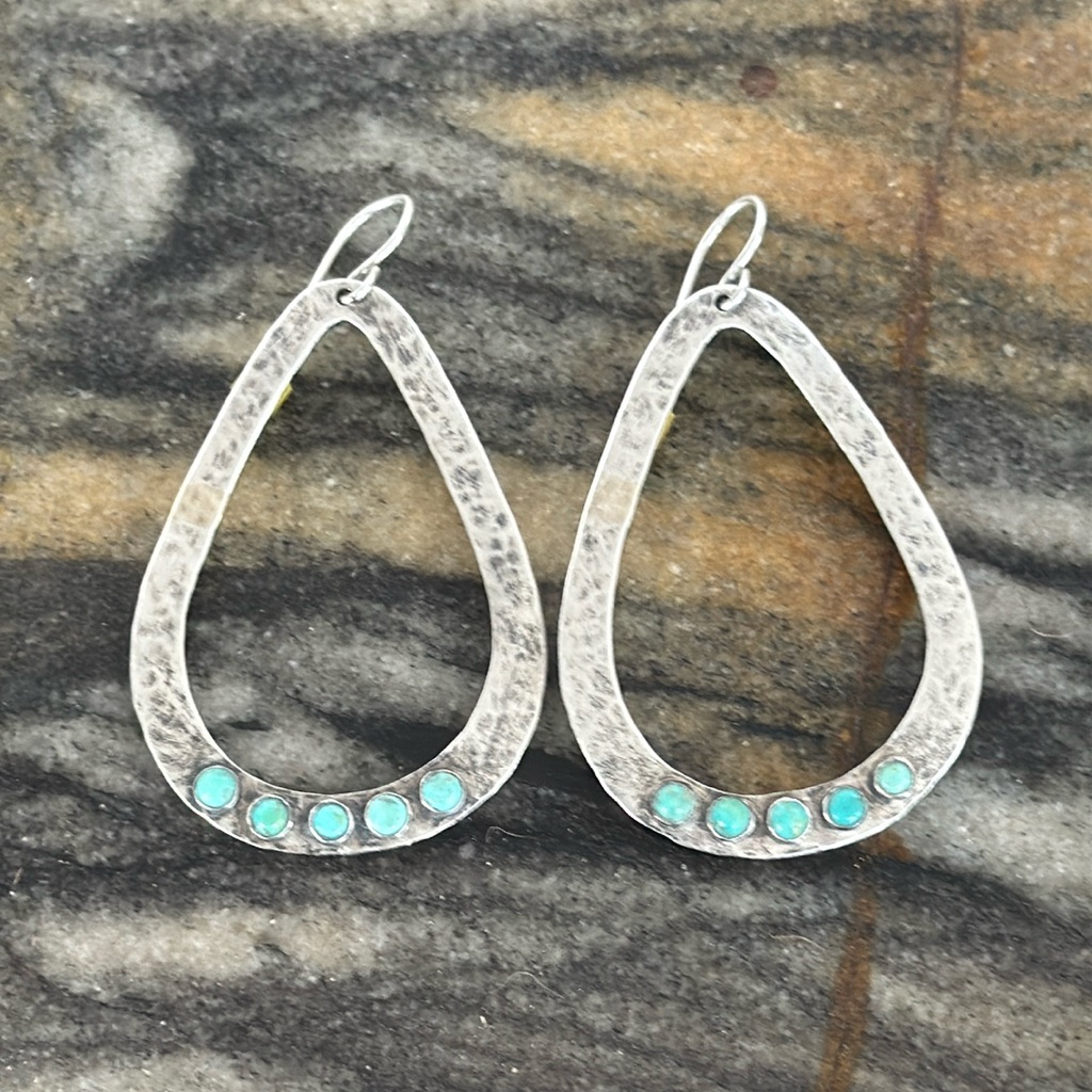 Peyote Bird One Of A Kind TurquoiseSilver Sample Earrings 255$